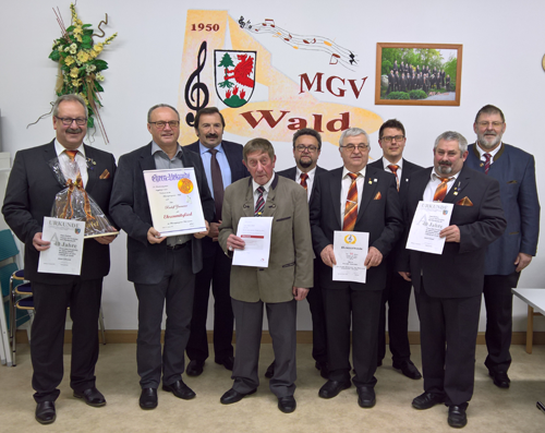 MGV Wald Jahreshauptversammlung mit Ehrungen 2018